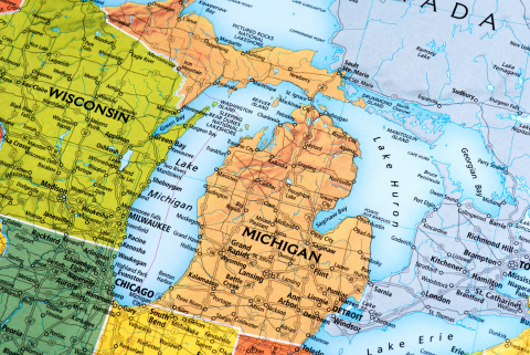 Michigan on map